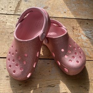 Sparkly pink crocs 9